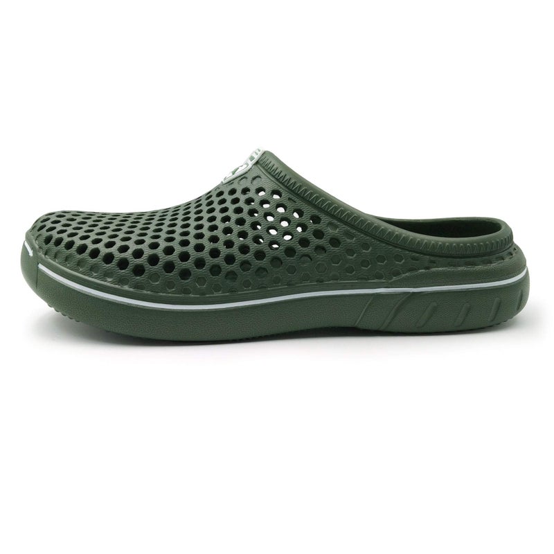 Amoji Garden Clogs Shower Sandals Yard Gardening Beach Water Plastic Rubber House Indoor YY161 ArmyGreen 15 Women/14 Men - Image 2